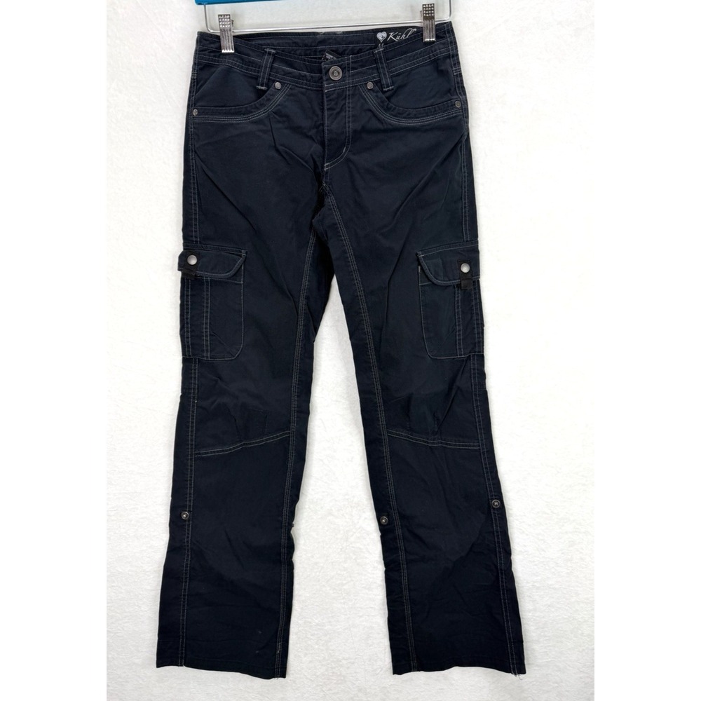 Kuhl Travel Hiking Pants Women's Convertible Roll Up Snap Black Size 2